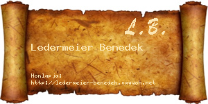 Ledermeier Benedek névjegykártya